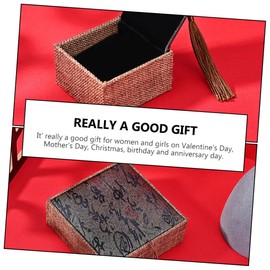 LIFKOME 2pcs Chinese Style Jewelry Storage Case Portable Storage Box Retro Ear Organizer Packing Box for Jewelry Lightweight Design Elegant Appearance for Dressing Table