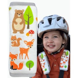 HECKBO 2 x Baby Car Seat Belt Pads Forest Animals