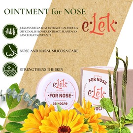 ELEK Nasensalbe mit Nasenöl 20 ml - Kräutersalbe für trockene Haut - Nasenbalsam mit Ätherisches Eukalyptusöl & Pfefferminzöl - Nasen Hautpflege - Nasenhaut Pflege mit Olivenöl, Kokosöl und Sheabutter