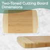 BambooMN Heavy Duty Premium Bamboo Two-Toned Cutting Board - 12"