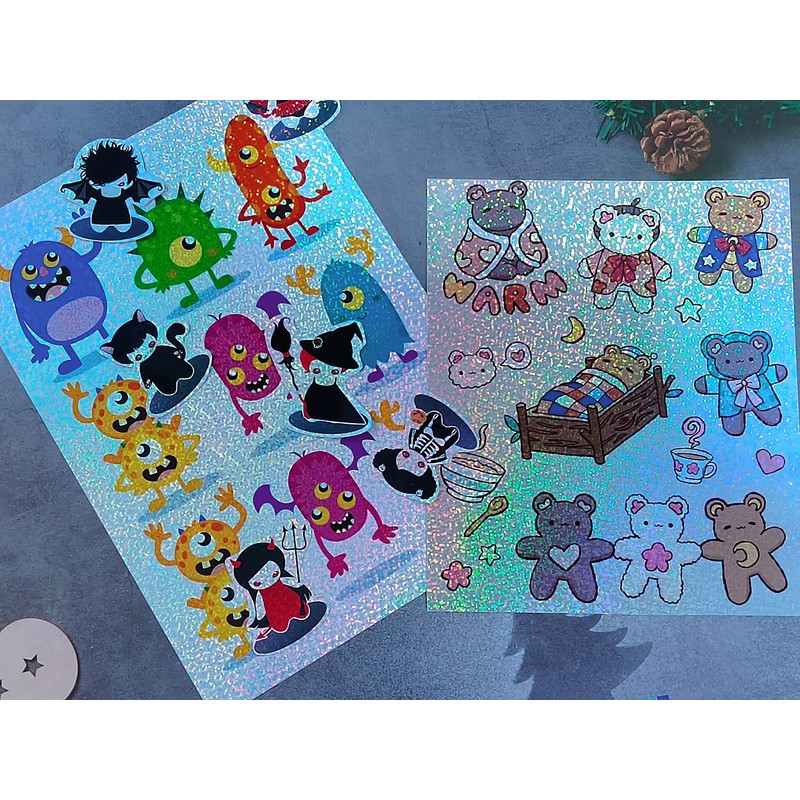 Bleidruck Printable Sparkle Holographic Sticker Paper 20 Sheets 8.5x11 Inch