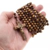 20 Decade Wood Rosary Catholic 7mm Brown Beads Corded St