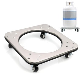 CNQLIS 304 Movable Propane Cylinder Base,Propane Tank Stand Dolly with Brake Wheel,5-30ib Gas Cylinder Fixed Shelf for Cylinder Consignment and Stationary Storage,Used to Carry Buckets