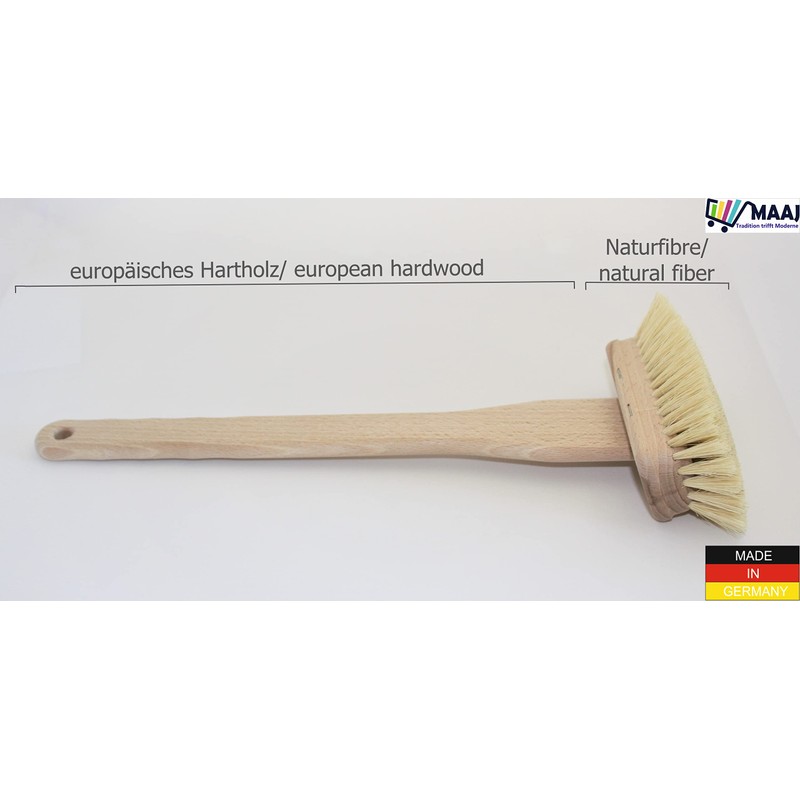 MAAJ Bath Brush 40 cm Hard Fibre Bristles Vegan Plastic