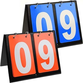 2 Digit Flip Sport Scoreboard Digital Counter, 2 Pieces Competition Scoreboard Manual, Portable Scoreboard Scoreboard, Sports Scoreboard for Basketball, Table Tennis, Football, Badminton, Baseball