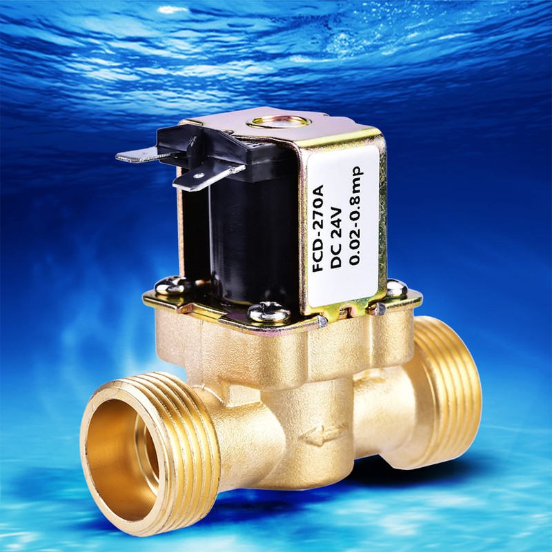 3/4" DC 24V Normally Closed Brass Electric Solenoid Magnetic Valve