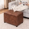 Joveco 24" Leather Storage Ottoman Bench, Rectangle Foot Rest Stool