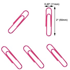 Vannise PaperClips, 100 clips de papel grandes de 2 pulgadas (50 mm) en recipiente reciclable, clips grandes con revestimiento de vinilo, clip de papel jumbo ideal para el hogar, la escuela y la
