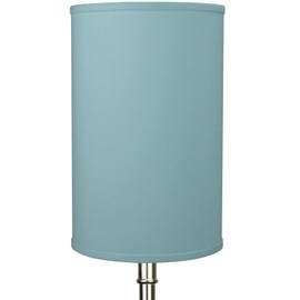 FenchelShades.com 10" Top Diameter x 10" Bottom Diameter 16" Height Fabric Drum Lampshade Spider Attachment (Linen Dusty Blue)