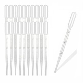 MMK SCIENTIFIC Eyedropper, 0.1 fl oz (3 ml), Pipette, Disposable Poly Dropper, 100 Pieces, Plastic Dropper Hydration, Cosmetics Dividing, Scientific Experiments, Essential Oil Dividing, Free Research *Reliable Domestic Inspection (0.1 fl oz (3 ml)