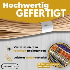 123Paracord Paracord 550 4 mm Type Ideal for DIY Projects, Camping and Outdoor Adventures - Basic Colours