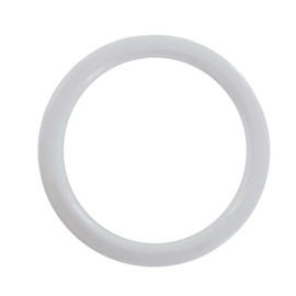 LES POULETTES JEWELS - White Large Ceramic Ring Facetted - 6 mm - Size 6