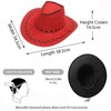 Western Cowboy Hat Red Sun Cap Faux Felt Leather Suede