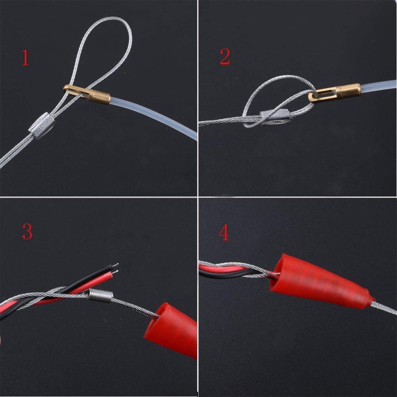 RUNCCI-YUN Cable retraction aid 20 m with guide spring eyelet