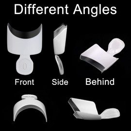 MWOOT 120 Pieces French Short Acrylic False Nails Tips,Half Cover Square Fake Nails Extension Sets,Nail Design for Woman Finger Manicure Salon Home Nails Art DIY (12 Sizes,White Clear)