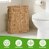 Livole 2-in-1 Wicker Water Hyacinth Toilet Paper Storage with Lid,