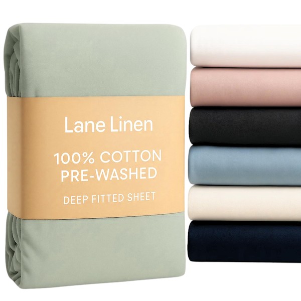 Single Fitted Sheet 100% Cotton – Deep Pocket 38cm –