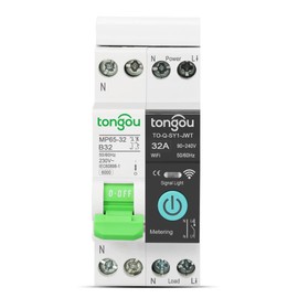 Tonogu Circuit Breaker Smart Switch WiFi 32A 2P with Short Circuit Protection, Smart Meter Energy Consumption kWh Rail Din, Smart WiFi Timer Switch