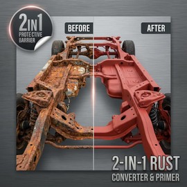 Xion Lab 2 in 1 Rust Converter & Metal Primer - Covers Up to 4X More - Industrial Grade Water Based UV Resistant Rust Reformer - No Top Coat Needed - Rust Inhibitor Works On Damp Surfaces (Pint)