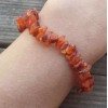 NATURAL CARNELIAN STONE GEMSTONE STRETCHY CHIP BRACELET