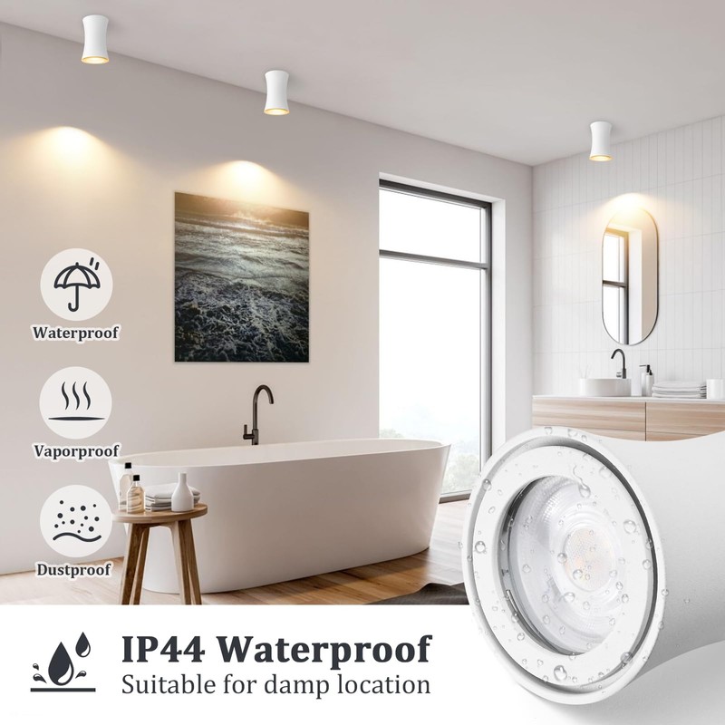 YindaLux LED Surface-Mounted Spotlight, White, Diameter 64 x 100 mm,