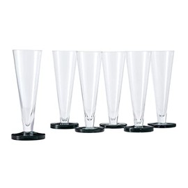 Blue Rose Polish Pottery Grey Bottom Tapered Champagne Flute - Set of 6