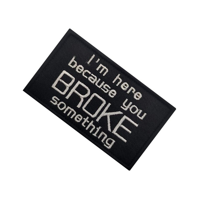 Vmcoatdu 2 piezas con emblema bordado de I'm Here Because
