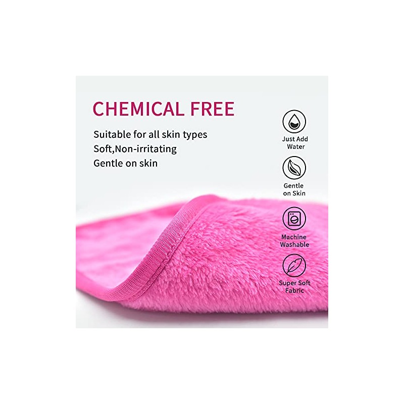 Paños removedores de maquillaje, 4 unidades: microfibra reutilizable de secado