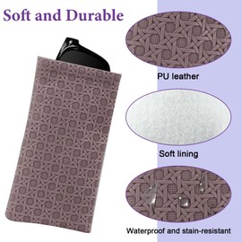 Deepton Soft Glasses Case, Glasses Case, Sunglasses Case, Glasses Case, PU Leather Glasses Case, Protective Case, Black, caramel colour, coffee colour