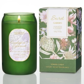 M&SENSE Aromatherapy Soy Scented Candle - Eucalyptus & Spearmint Scent, 10.6 oz, 60-Hour Burn, Refreshing Home Decor Gift for Women