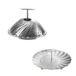 Stainless Steel Collapsible Steamer Basket - 9" Insert for Pots With Stainless Steel Handle