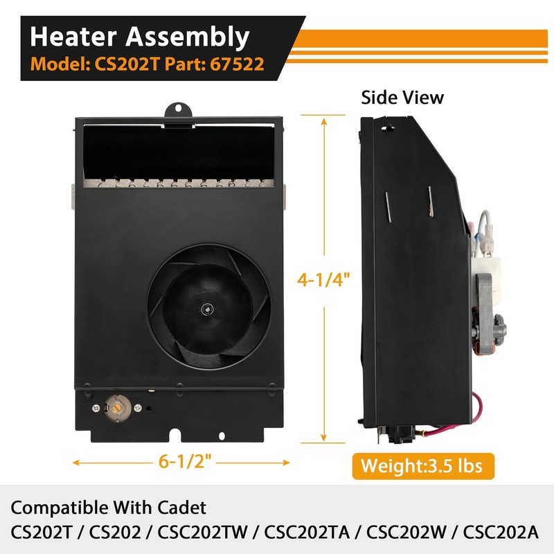 Replacement Heater Assembly for c-adet CS202T Models - Compatible with