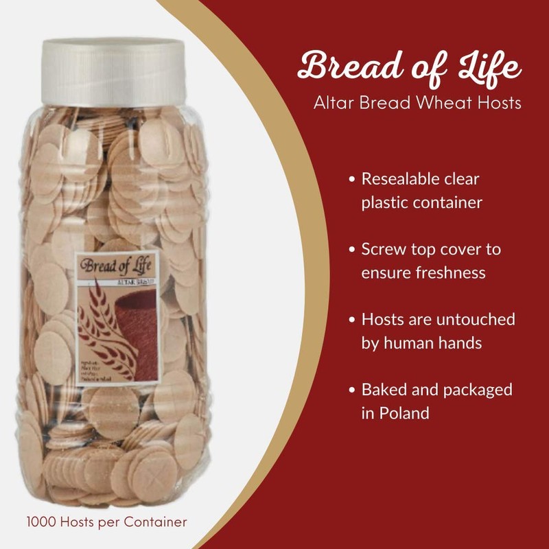 VEGFEST Bread of Life Altar Bread Wheat Hosts, 1 1/8