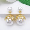 Hiqmic 925 Sterling Silver Post Double sided Pearl Zirconia Ear