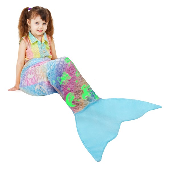 Catalonia Classy Glow in The Dark Mermaid Tail Blanket, Soft