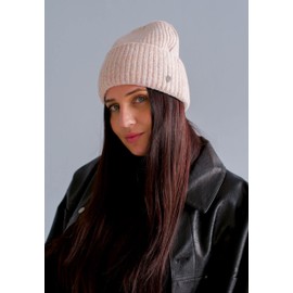 FRAAS Knitted Hat Unisex – One Size Knitted Beanie for Men and Women – Perfect for Autumn and Winter, pale rose