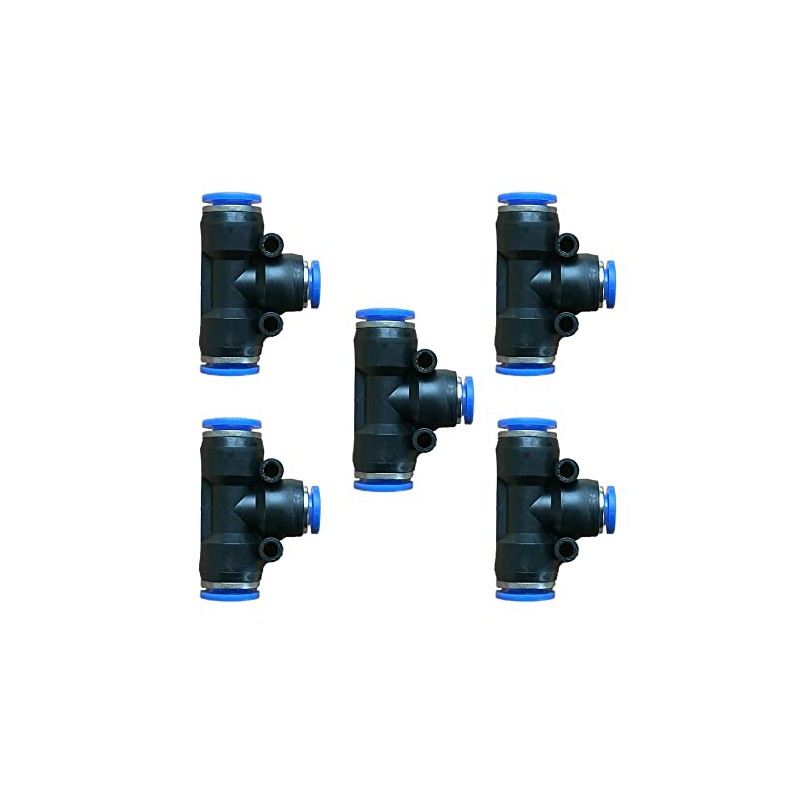 5 Pcs 10mm x 8mm x 10mm Pneumatic T Shaped