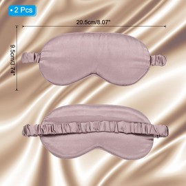 PATIKIL Silk Sleep Mask, 2 Pack Soft Satin Eye Protective Mask Blackout Eye Cover with Elastic Straps for Side Sleeping Women Men Travel, Khaki