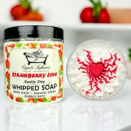 Strawberry Love Whipped Soap | Luxurious Kaolin Clay Body Wash | Shaving Cream | Shower Fluff | Shower Cream | Bubble Bath | Strawberry Body Wash | Strawberry Shower Whip | Stocking Fillers