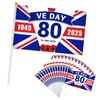 15Pcs VE Day Anniversary Hand Flags, 14 * 21cm Victory