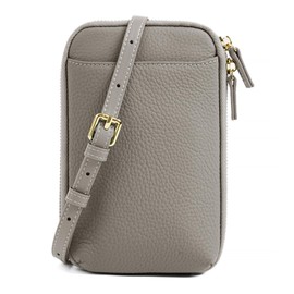 imeetu Smartphone Shoulder Pouch Women's Genuine Leather Mini Shoulder Bag with Elastic Key Chain Lightweight, Multifunctional, Simple, Casual, Stylish, Crossbody Shoulder Bag, gray