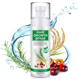 Hair Growth Serum Spray, Natural Hair Growth Spray With Biotin, Batana, Rosemary, and Castor Oil, Caffeine Ginseng Scalp Care Treatment, Thinning Hair Regrowth Thickening for Women Men 4 Fl Oz