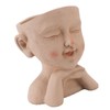 Men Face Flower Pot Hand Painting Resin Men Head Flowerpot