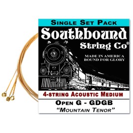 "Mountain Tenor" GDGB String Set for 23" Scale 4-string Acoustic Cigar Box Guitars