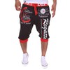 COTTORY Men's Short Hiphop Dance Jogger Sweatpants Trousers Red Black