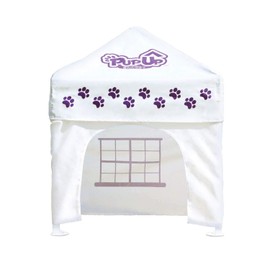 Caravan Canopy PupUp Canopy Instant and Portable Dog House and Shelter, White/Purple, Small