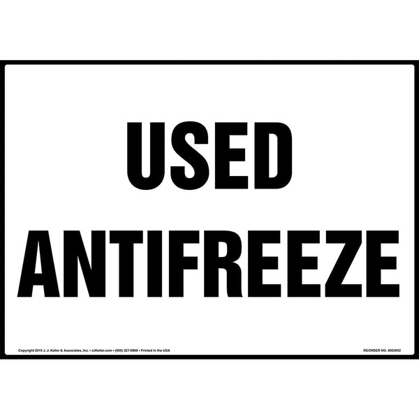 Used Antifreeze Sign - 14" x 10" Thick Flexible Vinyl