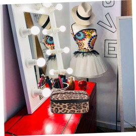 Minkissy Leopard Print Travel Cosmetic Bag Multi-Function Portable Toiletry Case