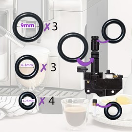 Sealing Rings Set Seal for DeLonghi Fully Automatic Coffee Machines - 10 High Quality O-Rings Replacement Parts for Milk Container & Milk Frother - Fits ECAM, ESAM, ETAM, Magnifica, Dinamica