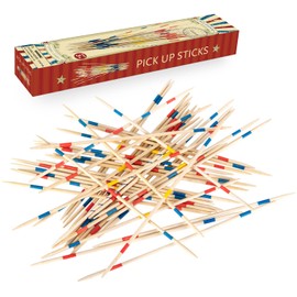 Juego de 41 varillas de madera para recoger, juego de mesa clásico, divertido juego de mesa familiar, regalo para adultos y niños, 11.8 pulgadas de...